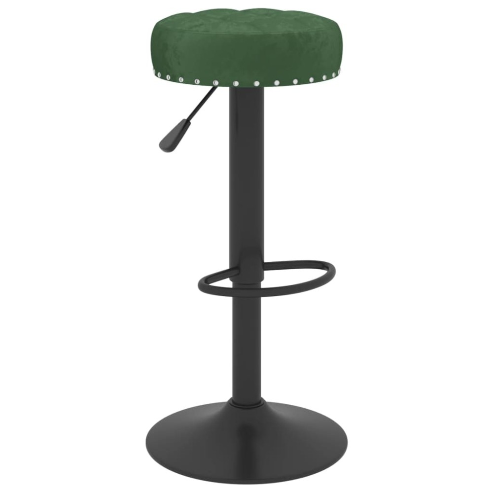 vidaXL Scaune de bar, 2 buc., verde închis, catifea