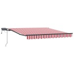 vidaXL Cortina Retractabilă Manual Roșu și alb 300 x 250 cm țesătură