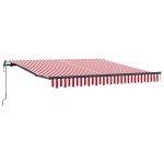 vidaXL Cortina Retractabilă Roșu și Alb 300 x 250 cm