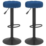 vidaXL Scaune de bar, 2 buc., albastru, catifea vidaXL Scaune de bar, 2 buc., albastru, catifea