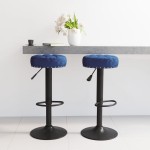 vidaXL Scaune de bar, 2 buc., albastru, catifea vidaXL Scaune de bar, 2 buc., albastru, catifea