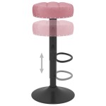 vidaXL Scaune de bar, 2 buc., roz, catifea vidaXL Scaune de bar, 2 buc., roz, catifea
