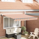 vidaXL Pergolă Retractabilă Manuală cu Dungi Multicolore 300x250 cm vidaXL Pergolă Retractabilă Manuală cu Dungi Multicolore 300x250 cm
