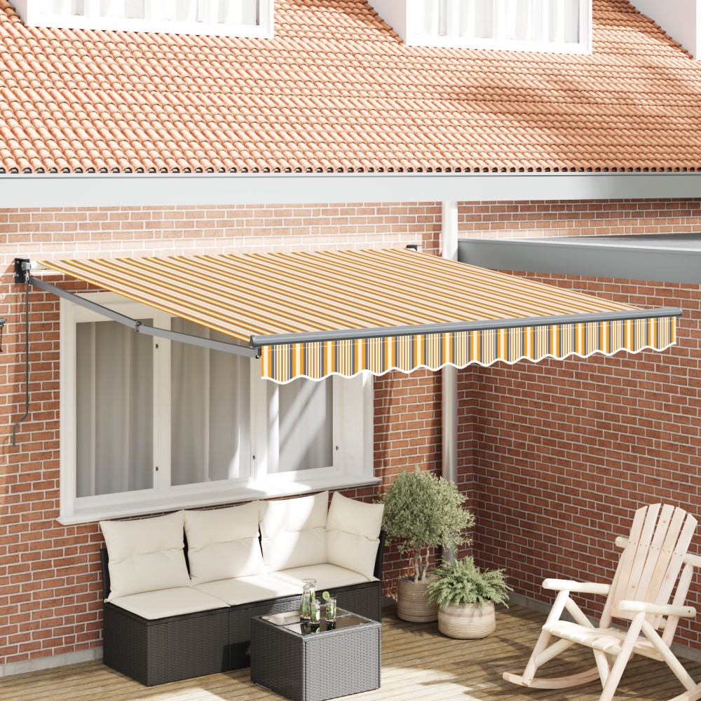 vidaXL Paravan Retractabil Manual cu Dungi Colorate 300x250 cm