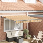 vidaXL Paravan Retractabil Manual cu Dungi Colorate 300x250 cm
