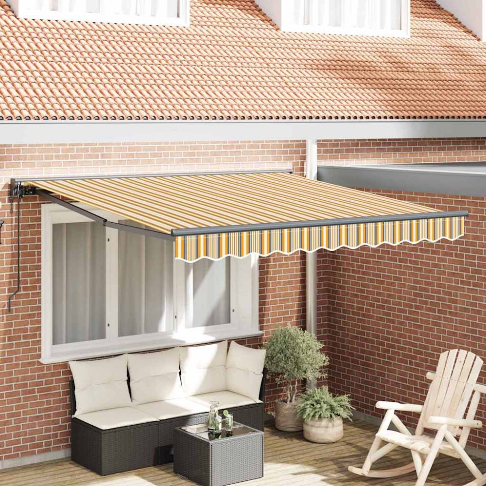 vidaXL Cortina Retractabilă Galben și gri 300 x 250 cm