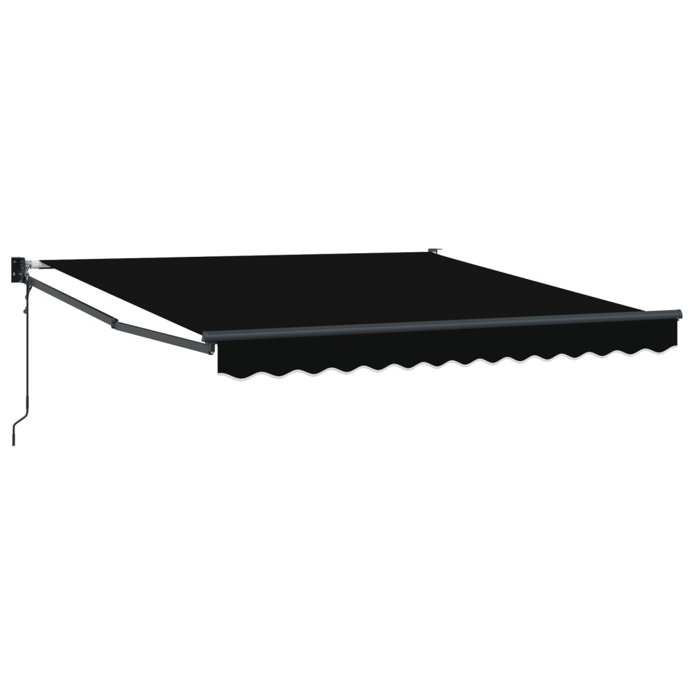 vidaXL Umbrela retractabilă automată, neagră, 300 x 250 cm