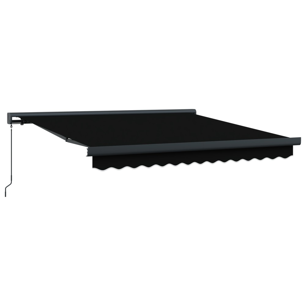 Marchiză manuală retractabilă neagră 300x250 cm