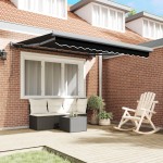 Marchiză manuală retractabilă neagră 300x250 cm Marchiză manuală retractabilă neagră 300x250 cm