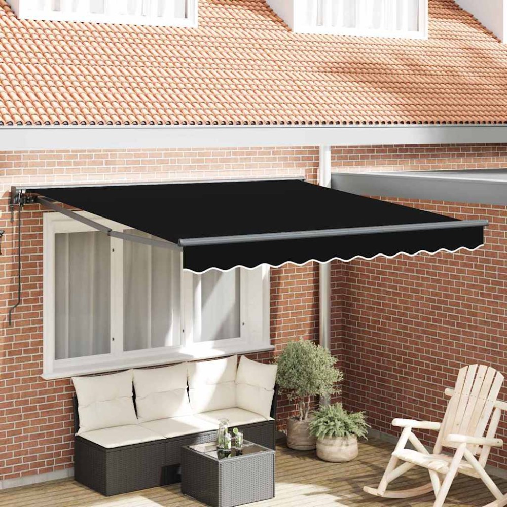 vidaXL Cortina Retractabilă Negru 300 x 250 cm Poliester și metal