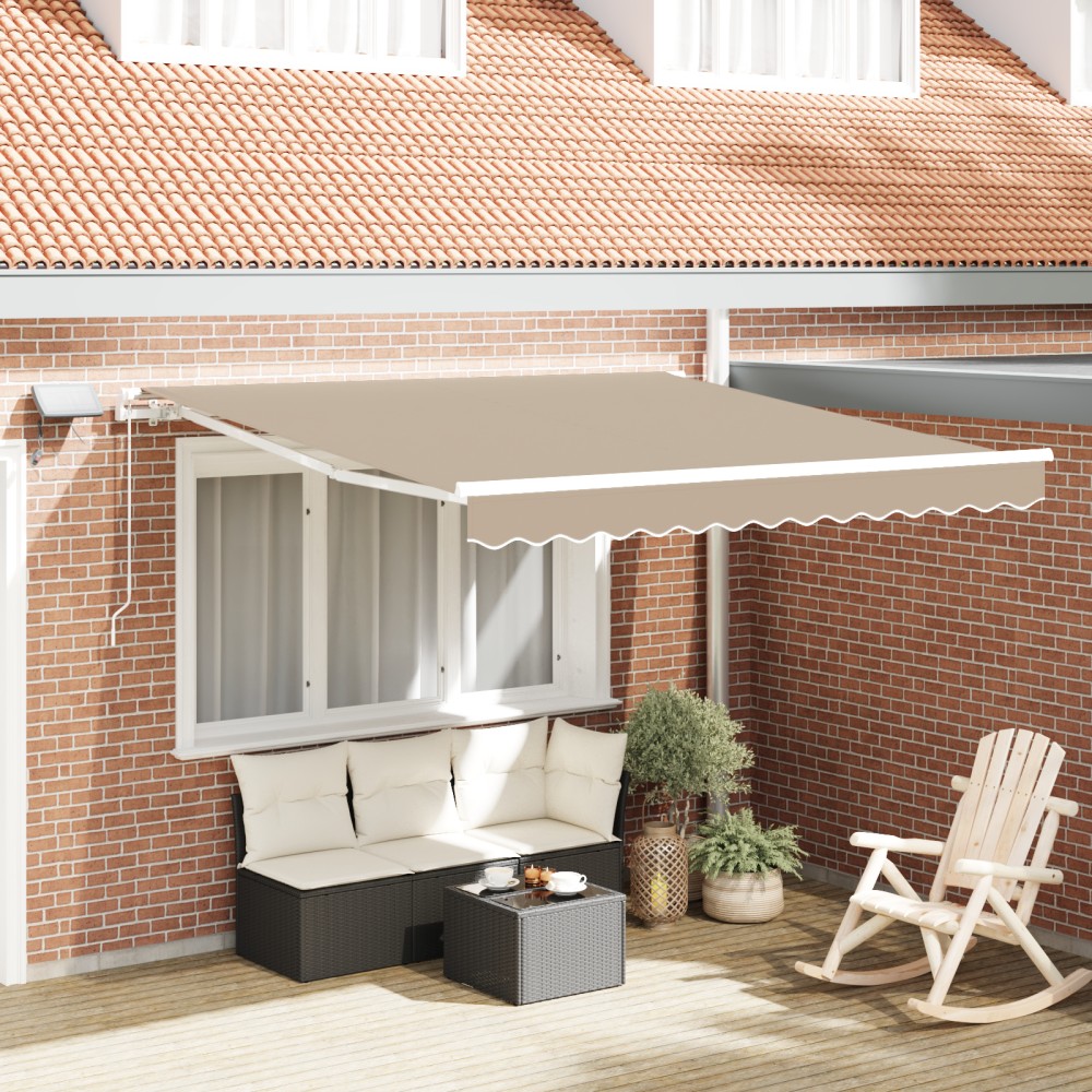 vidaXL Marchiză Retractabilă with Manual Bej 300 x 250 cm Bej