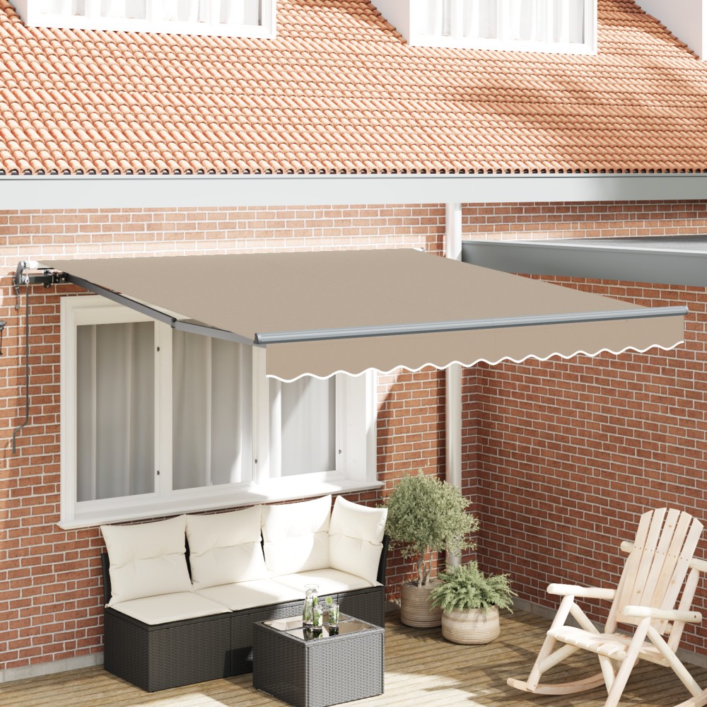 vidaXL Umbrela automată de soare Bej 300 x 250 cm