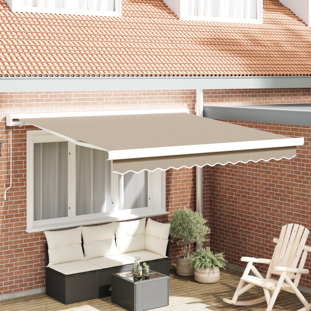 Marchiză manuală retractabilă vidaXL Bej 300x250 cm
