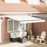 Marchiză Retractabilă Manuală vidaXL cu LED Alb 300x250 cm Marchiză Retractabilă Manuală vidaXL cu LED Alb 300x250 cm