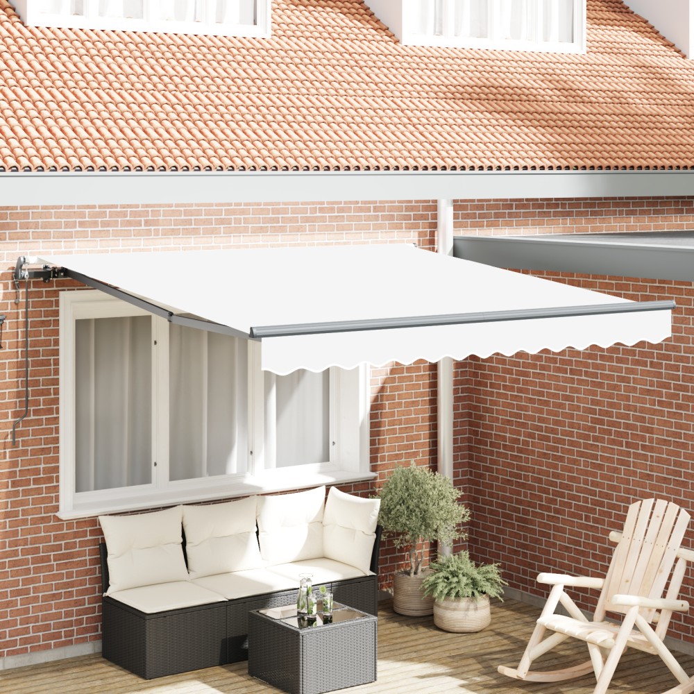 vidaXL Copertină Retractabilă Alb 300x250 cm
