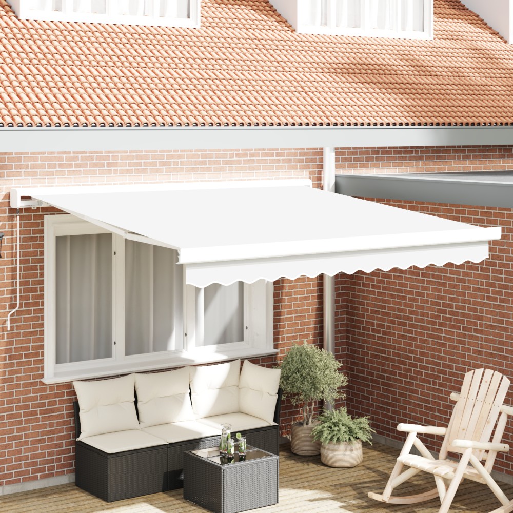 vidaXL Cortina Retractabilă Alb 300 x 250 cm Material textil, Metal