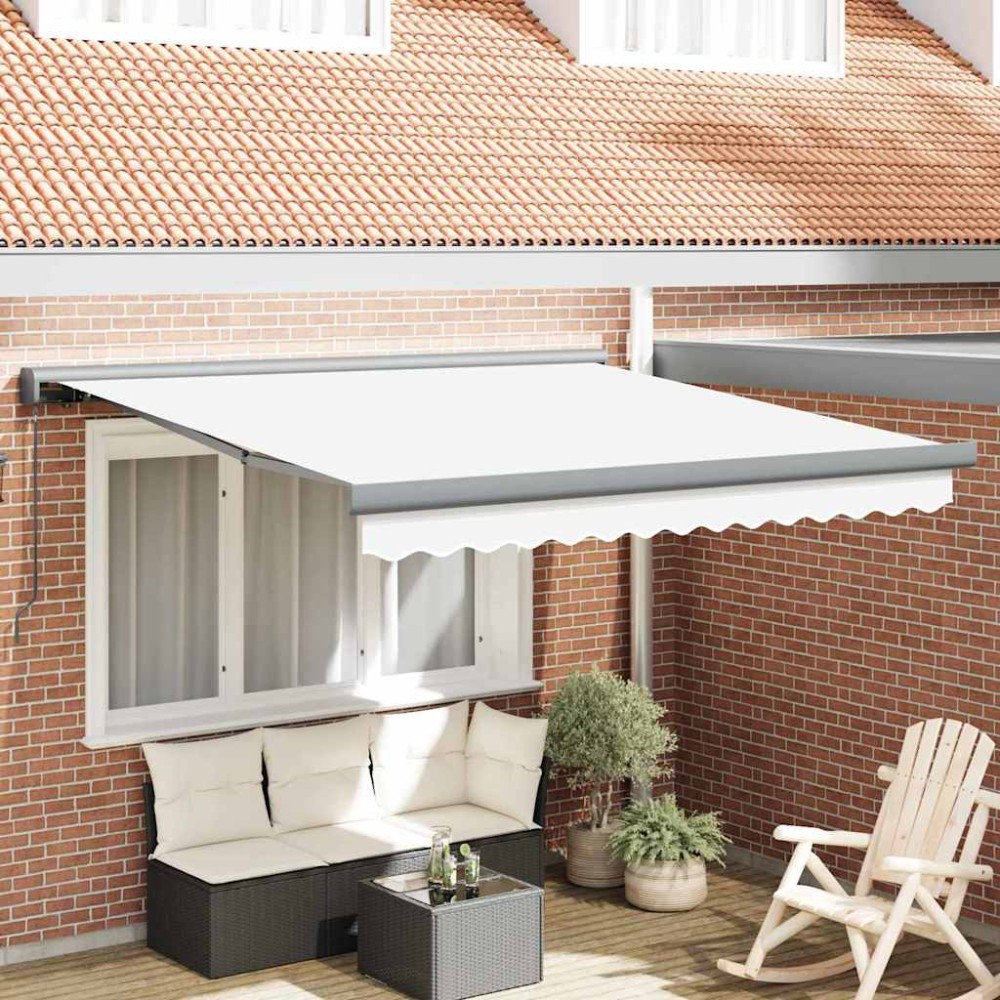 vidaXL Cortina Retractabilă Alb 300 x 250 cm Material textil, Metal