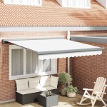 vidaXL Cortina Retractabilă Alb 300 x 250 cm Material textil, Metal