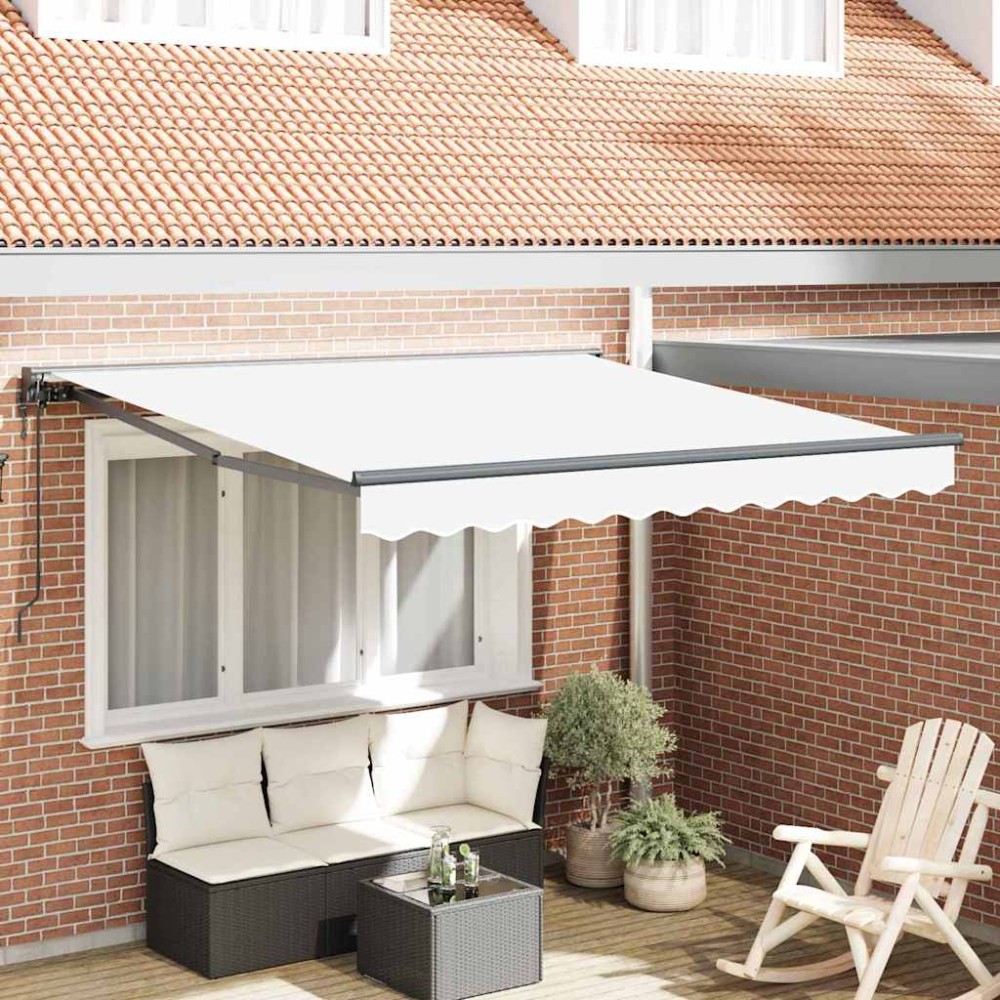 vidaXL Cortina Retractabilă Alb 300x250 cm țesătură