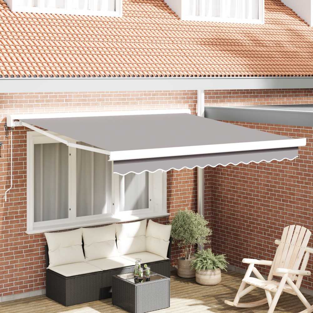 vidaXL Cortina Retractabilă Manual Gri deschis 300 x 250 cm