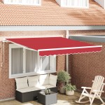 Marchiză manuală retractabilă roșie 300x250 cm Marchiză manuală retractabilă roșie 300x250 cm