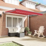 vidaXL Umbrela retractabilă roșie, 300 x 250 cm vidaXL Umbrela retractabilă roșie, 300 x 250 cm