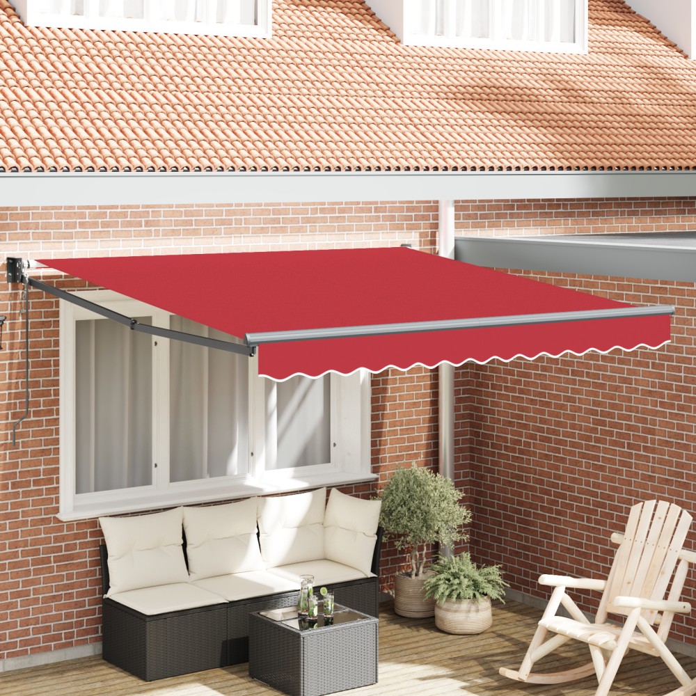 vidaXL Obra de soare retractabilă automată Roșie 300x250 cm