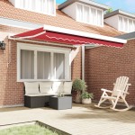 Markiză manuală retractabilă roșie 300x250 cm Markiză manuală retractabilă roșie 300x250 cm