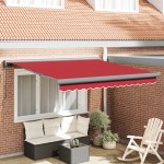 Marchiză Manuală Retractabilă vidaXL Roșie 300x250 cm Marchiză Manuală Retractabilă vidaXL Roșie 300x250 cm