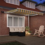 vidaXL Cortina Retractabilă Manual Verde și galben 300 x 250 cm