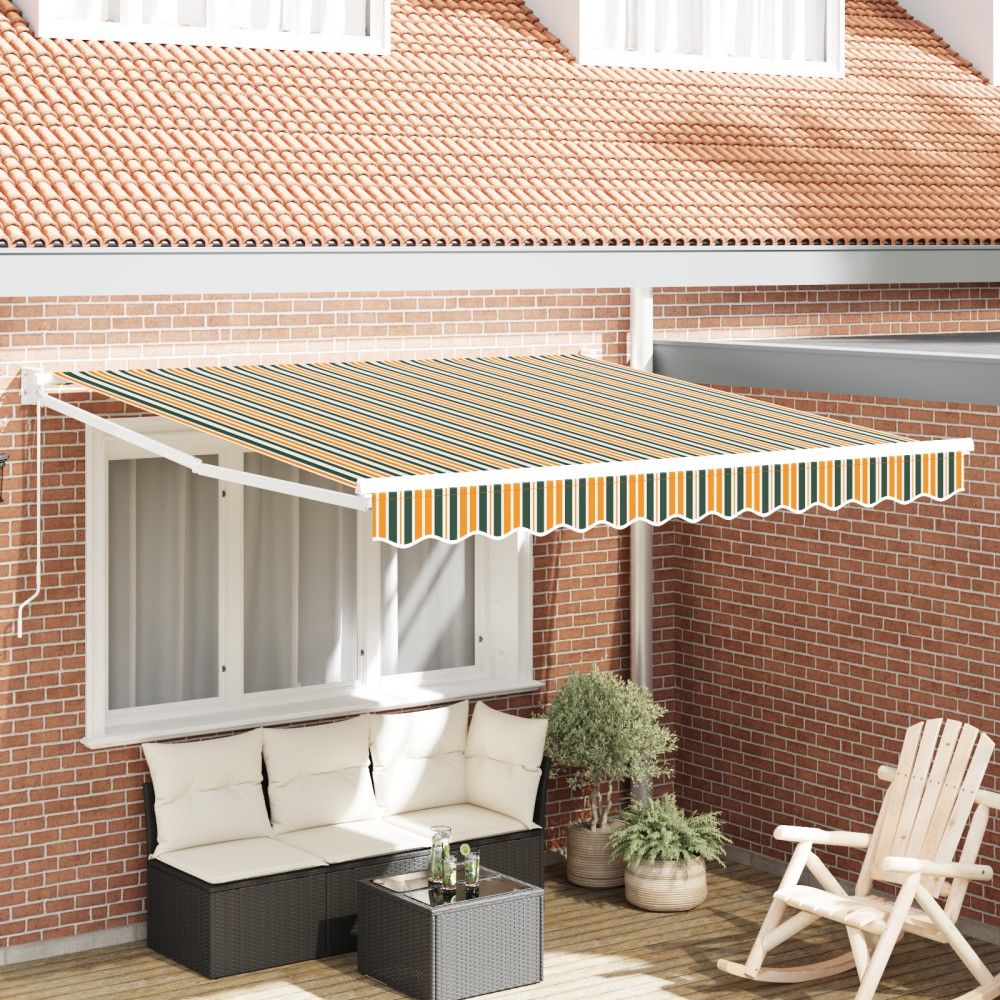 vidaXL Obraz manual retractabil verde și galben 300x250 cm