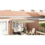 vidaXL Markiză Retractabilă Automată Verde și Galben 300x250 cm