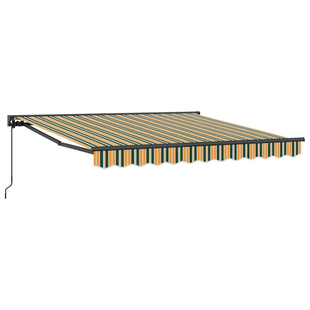 vidaXL Cortina Retractabilă Manual Verde și galben 300 x 250 cm