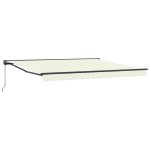 vidaXL Cortina Retractabilă Crem 350 x 250 cm Material textil, Metal