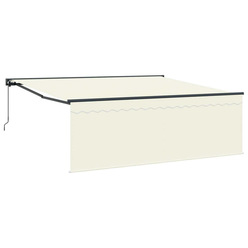 vidaXL Cortina Retractabilă Crem 350 x 250 cm Material textil, Metal