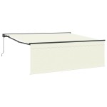 vidaXL Cortina Retractabilă Crem 350 x 250 cm Material textil, Metal