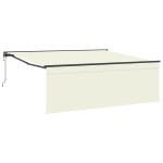 vidaXL Cortina Retractabilă Crem 350 x 250 cm Material textil, Metal vidaXL Cortina Retractabilă Crem 350 x 250 cm Material textil, Metal
