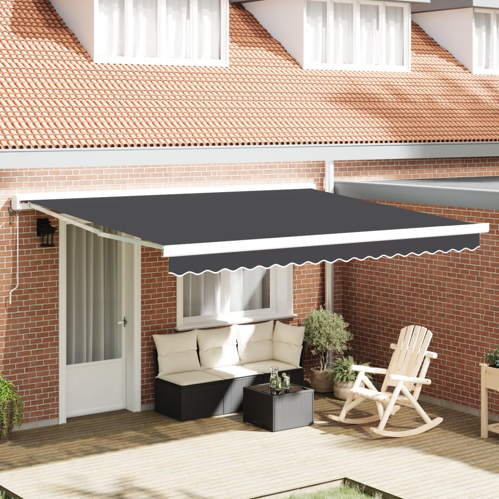 vidaXL Cortina Retractabilă Portocalie și albă 350 x 250 cm