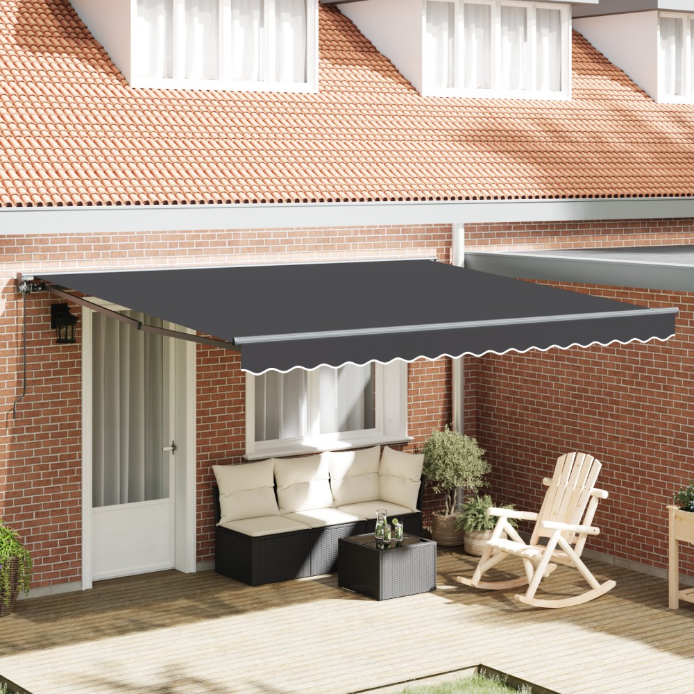 vidaXL Cortina Retractabilă Portocalie și albă 350 x 250 cm