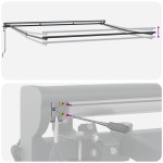 vidaXL Cortina Retractabilă Galben și alb 350 x 250 cm