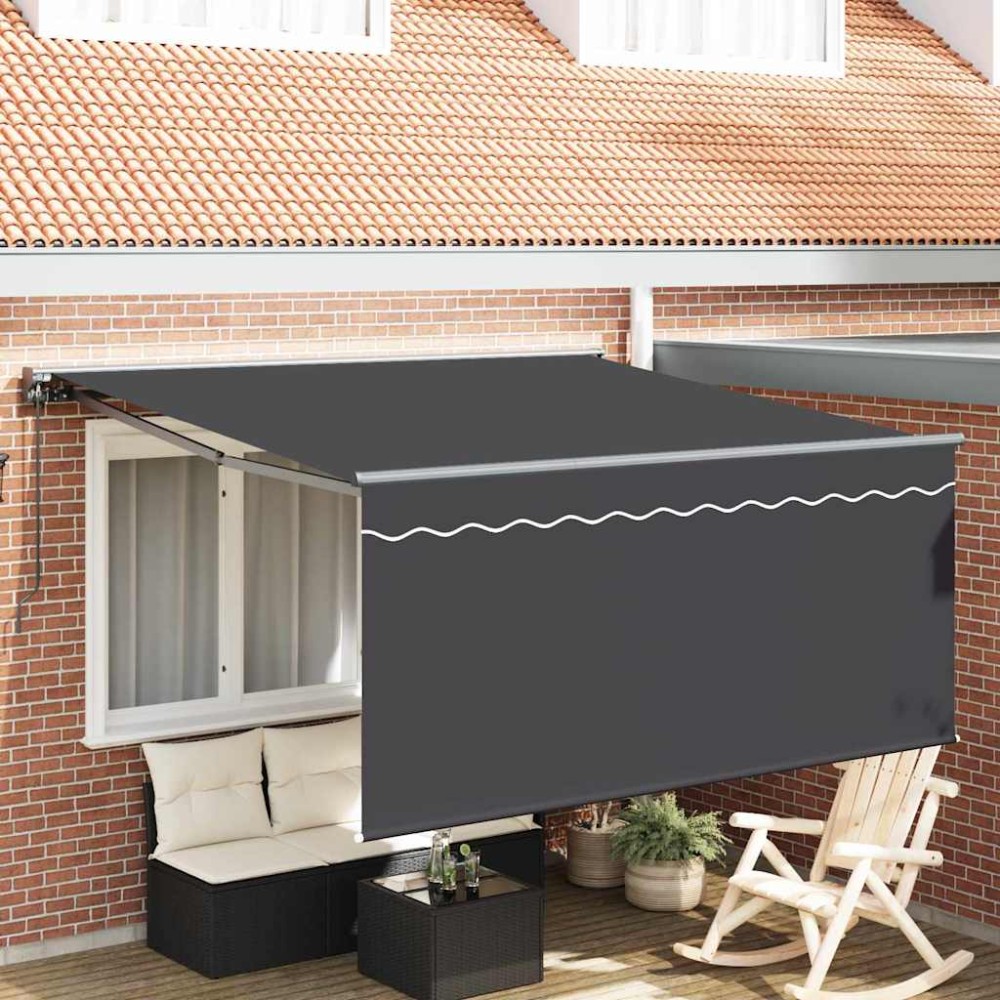 vidaXL Cortina Retractabilă Manual Gri și antracit 350 x 250 cm