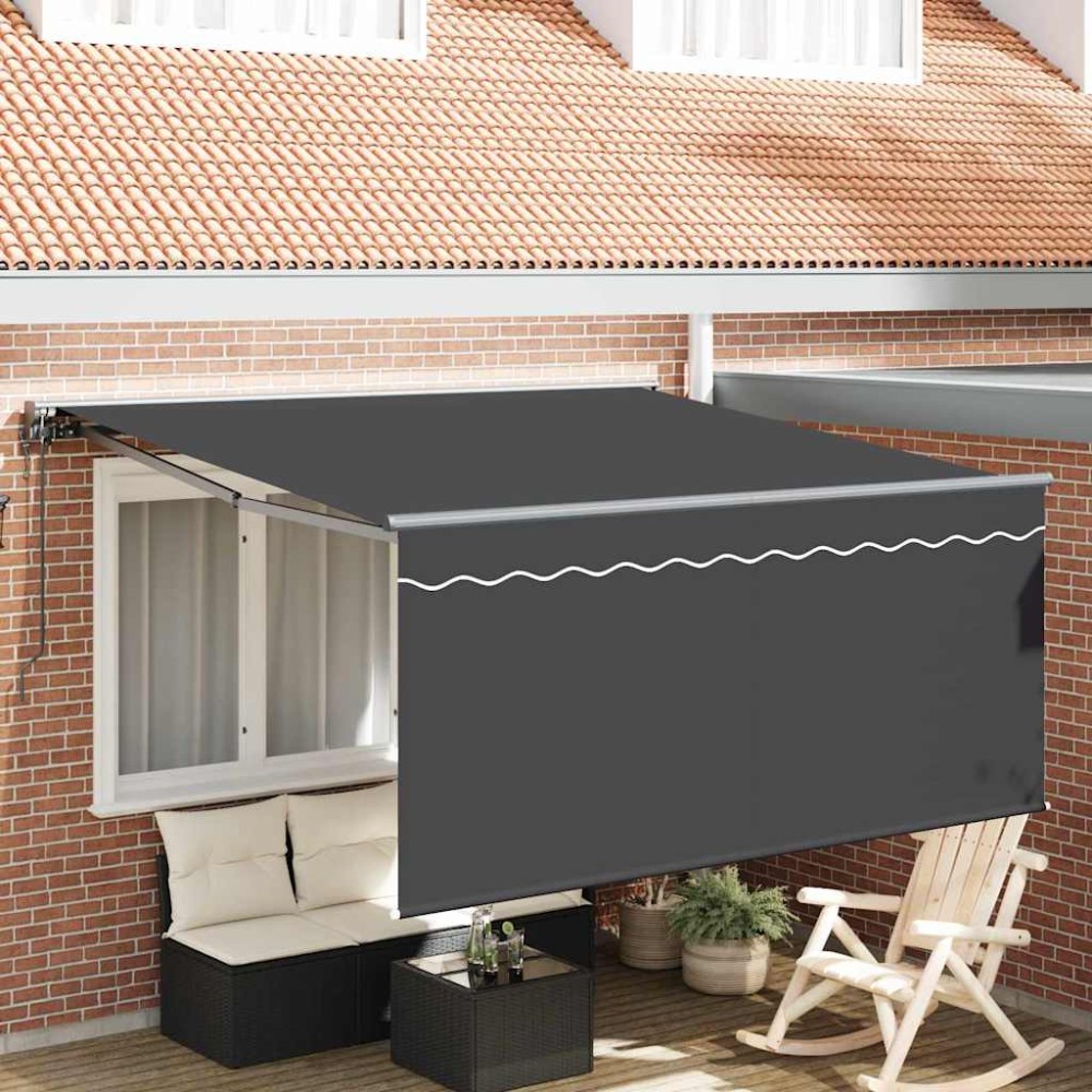 vidaXL Cortina Retractabilă Manual Gri și antracit 350 x 250 cm