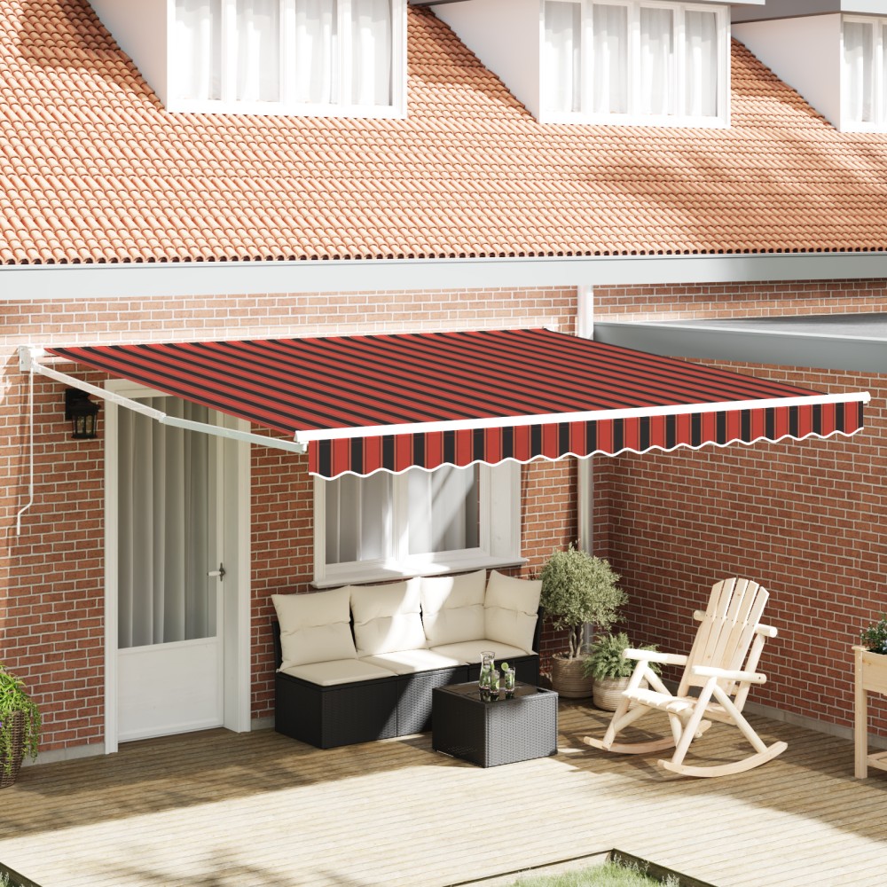vidaXL Pergolă retractabilă manuală portocalie și maro 350x250 cm