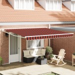 vidaXL Pergolă retractabilă manuală portocalie și maro 350x250 cm vidaXL Pergolă retractabilă manuală portocalie și maro 350x250 cm