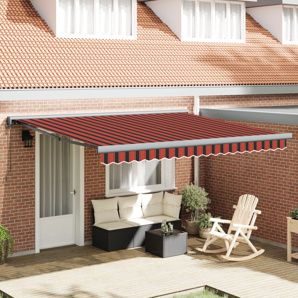 vidaXL Cortina Retractabilă portocaliu și maro 350 x 250 cm țesătură