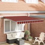 vidaXL Umbrela Automată Retractabilă Portocalie și Măslinie 350x250 cm de la