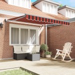 vidaXL Pergolă retractabilă manuală, portocalie și maronie, 350x250 cm vidaXL Pergolă retractabilă manuală, portocalie și maronie, 350x250 cm