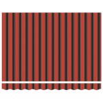 vidaXL Copertină Dungi Roșu și negru 3,5 x 2,5 m Poliester și metal