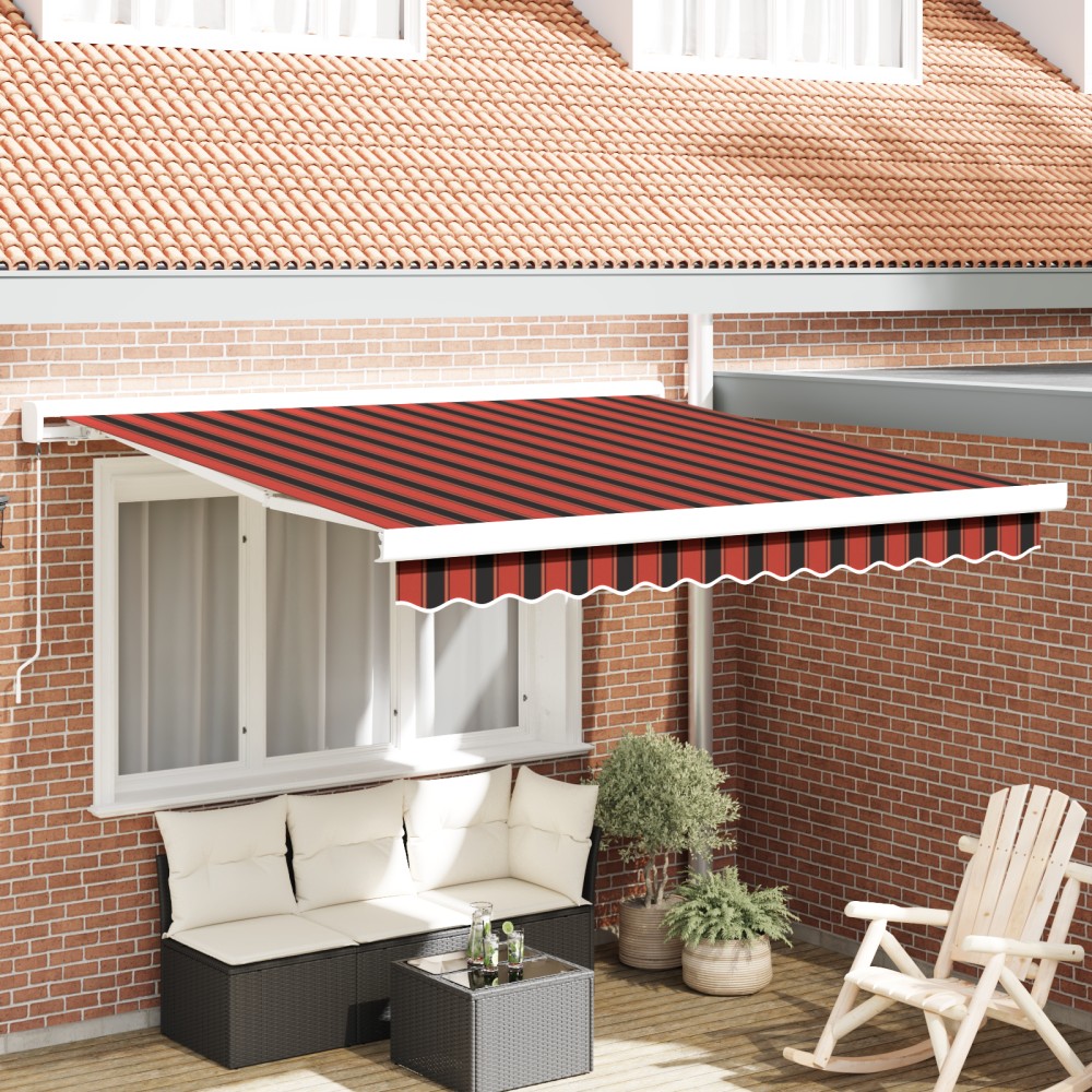vidaXL Marchiză retractabilă manuală portocalie și maro 350x250 cm