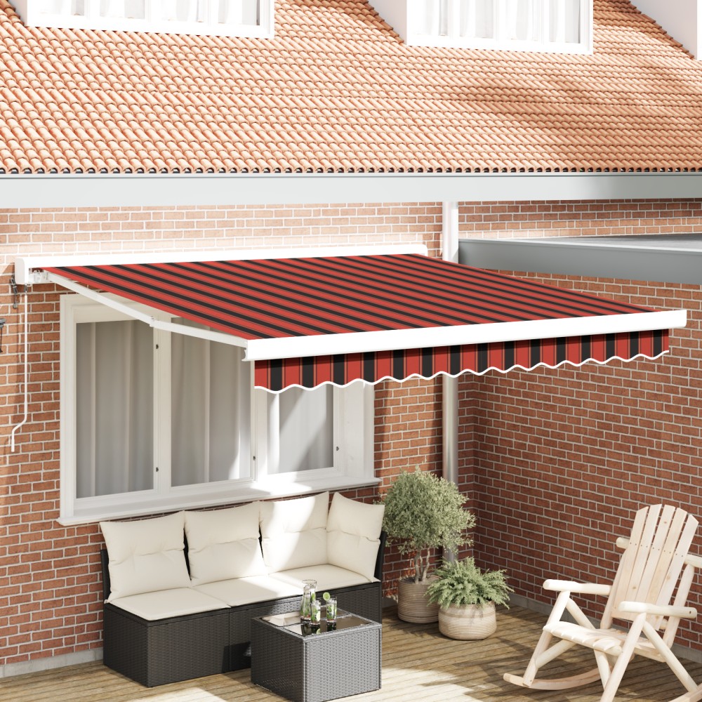 vidaXL Markiza retractabilă automată portocalie și maro 350x250 cm